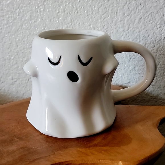 NWT Target Spritz 2022 Ceramic Sleeping Ghost Mug Yawning Eyes Closed Halloween - Picture 1 of 7